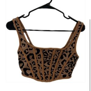 shein size xs leopard print crop top